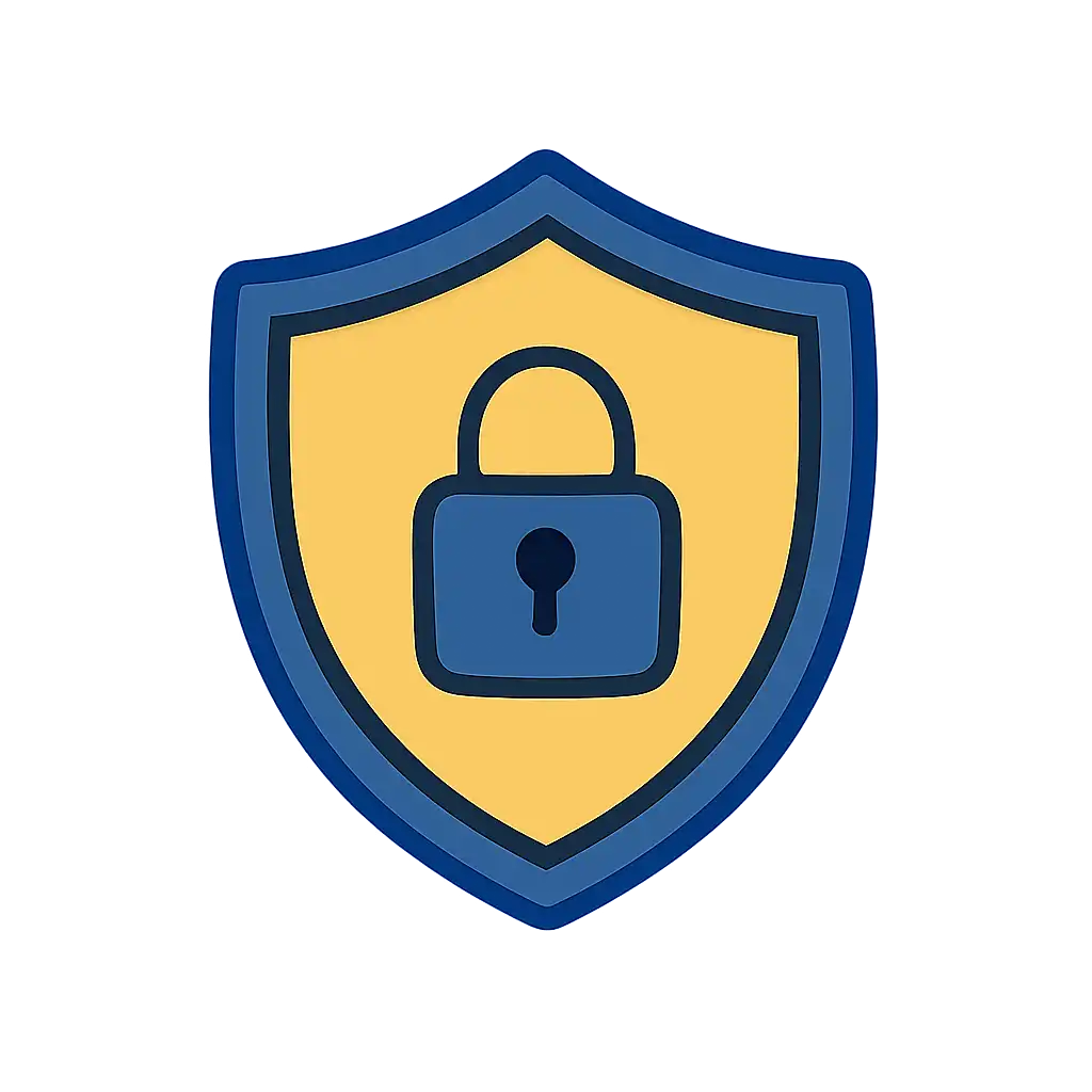 Security shield icon with lock: 91 Club safety visualization